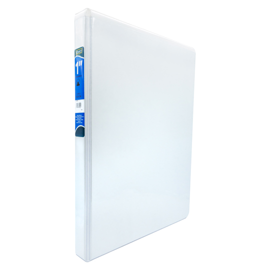 Carpeta panorámica con cristal Kinera, tamaño oficio de 1" herraje "O" color blanco