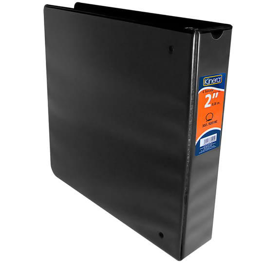 Carpeta panorámica con cristal Kinera tamaño carta de 2" herraje "O" color negro