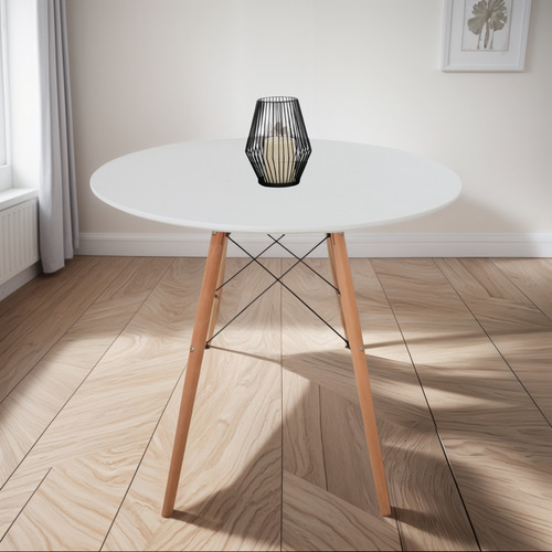 Mesa Eames Redonda De Madera Estilo Minimalista Moderno