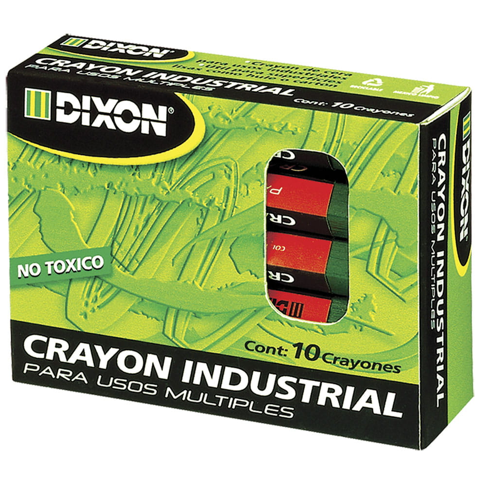 Crayón Industrial Amarillo Caja con 10 Piezas Dixon