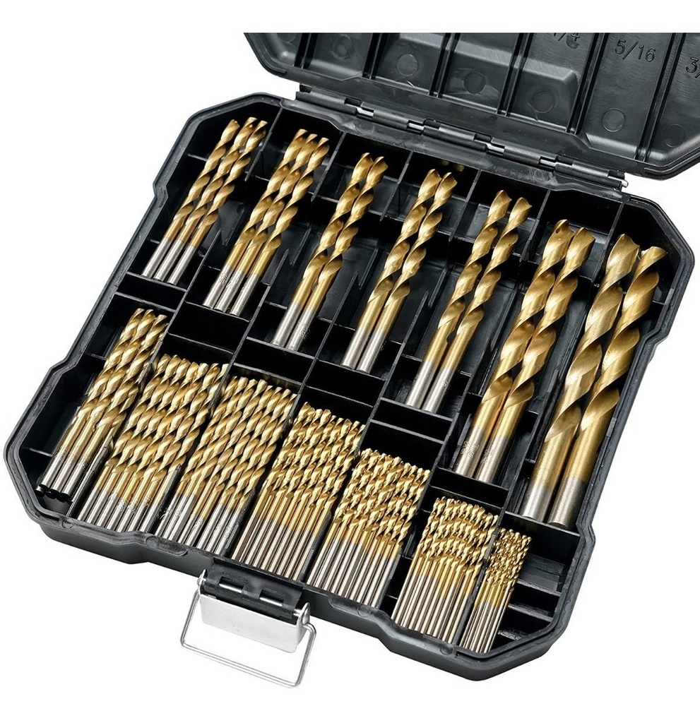 Juego de brocas de acero rápido para metal y madera 99 piezas