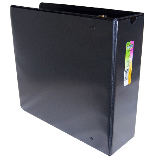Carpeta Panorámica Con Cristal Kinera Tamaño Carta De 4" Herraje "O" Color Negro