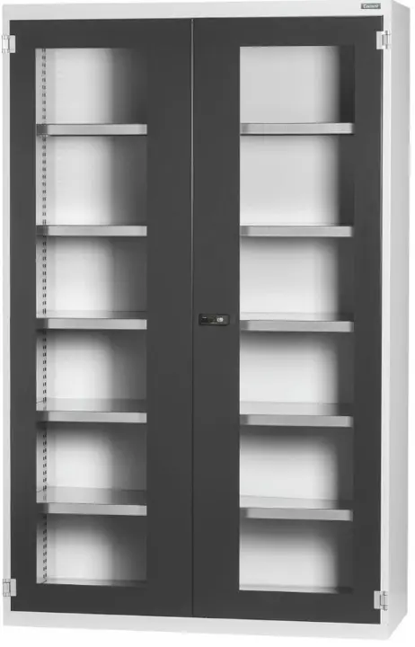 Armario base con puertas batientes transparentes, Altura: 2000mm