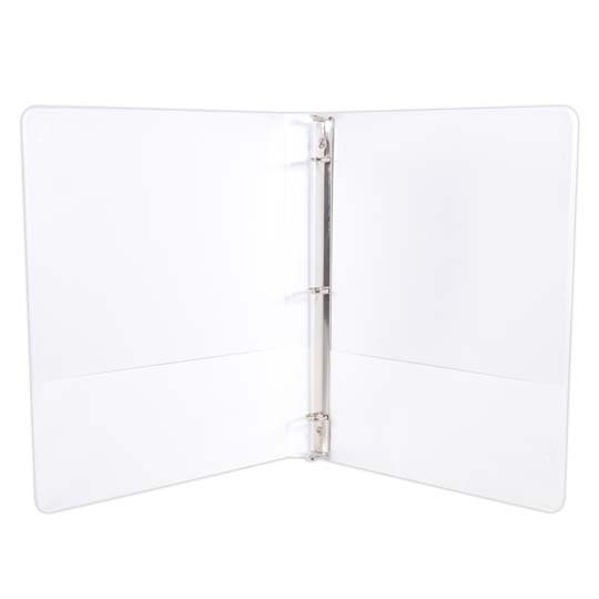 Carpeta panorámica con cristal Kinera, tamaño carta de 1/2" herraje "O" color blanco