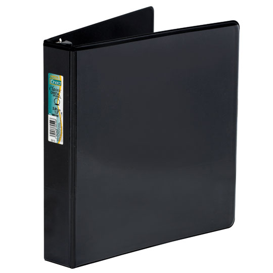 Carpeta Panorámica Con Cristal Kinera Tamaño Carta De 1 1/2" Herraje "O" Color Negro