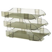 Charola Vertical Sablón Tamaño Oficio Tres niveles color humo