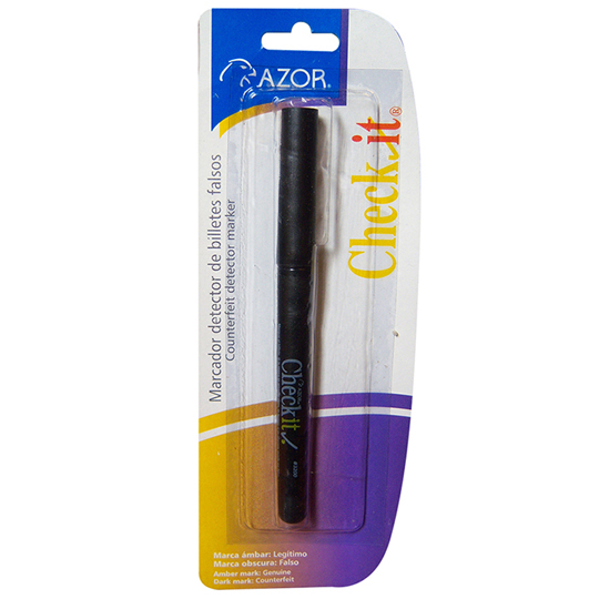 [AZO-MAR-3210] Marcador Para Billetes Signal Checkit Punta Cincel 4 Mm Sin Color BlÃ­ster 1 Pieza