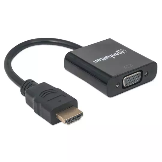 CABLE ADAPTADOR CONVERTIDOR HDMI A VGA HD15 1080P MACHO-HEMBRA 