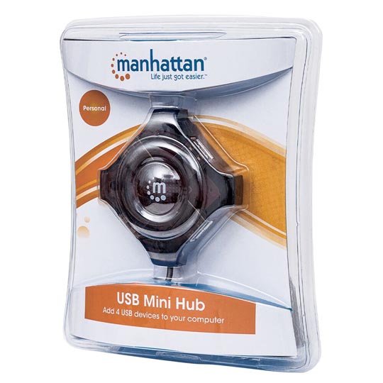 Hub Manhattan Usb V2.0 4 Puertos Negro Económico