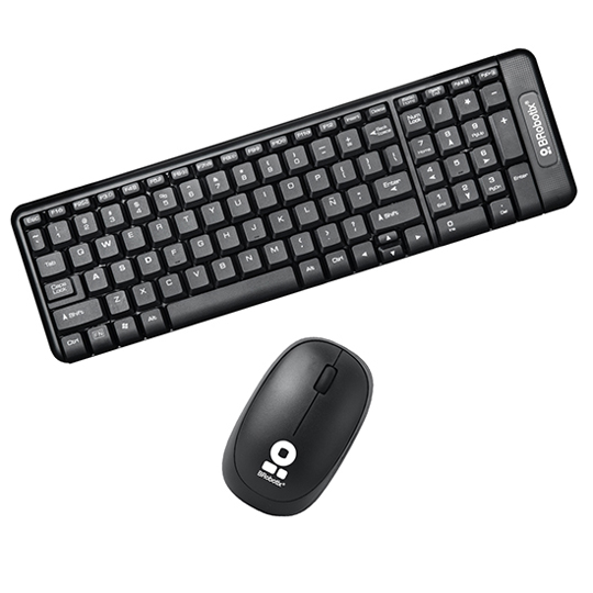 Kit Teclado Y Mouse Brobotix Inalámbrico Negro