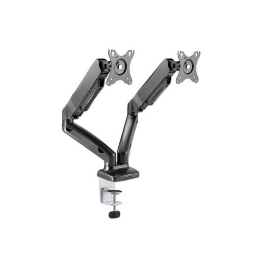 Soporte Manhattan Para 2 Monitores 13-27",Con Pistón De Gas