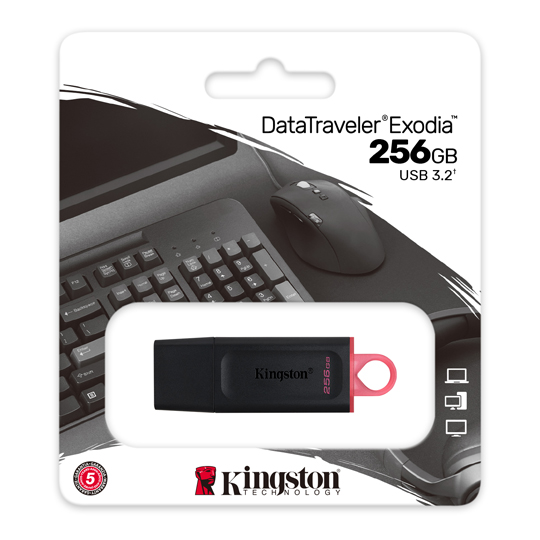 Memoria Usb, 256Gb, 3.2 Gen 1, Negro/Rosa