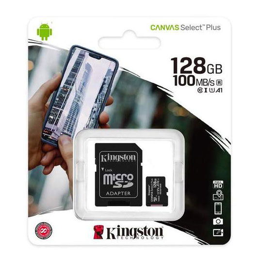 Microsd Con Adaptador Cl10, 128Gb, A1.