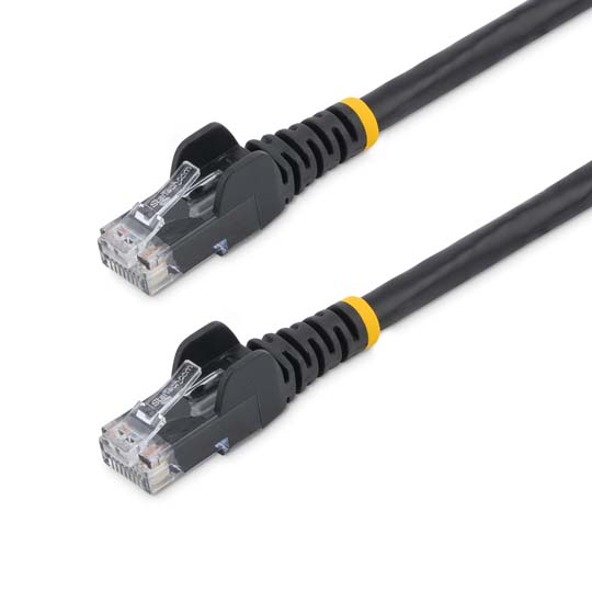 Cable De Red De 30Cm Negro Cat6 Utp Ethernet Gigabit Rj45 Sin Enganches