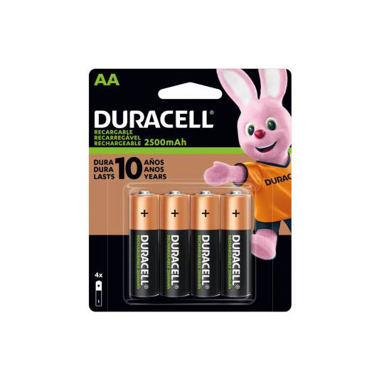 [DUR-PIL-RECAA] Pila Recargable Duracell Aa BlÃ­ster Con 4 Piezas