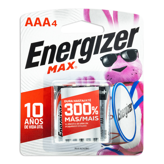 Pila Alcalina Energizer Aaa BlÃ­ster Con 4 Piezas