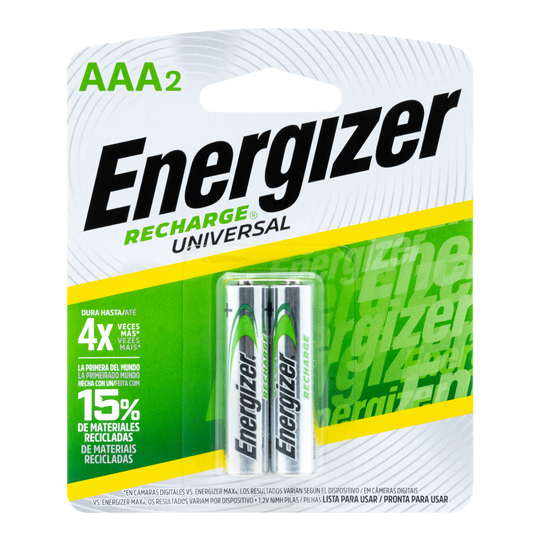 Pila Recargable Energizer Aaa BlÃ­ster Con 2 Piezas