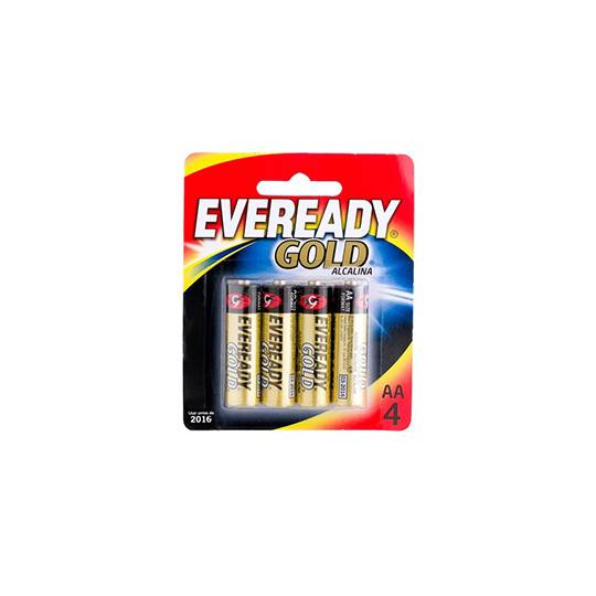 Pila Alcalina Eveready Gold AA Blíster con 4 piezas