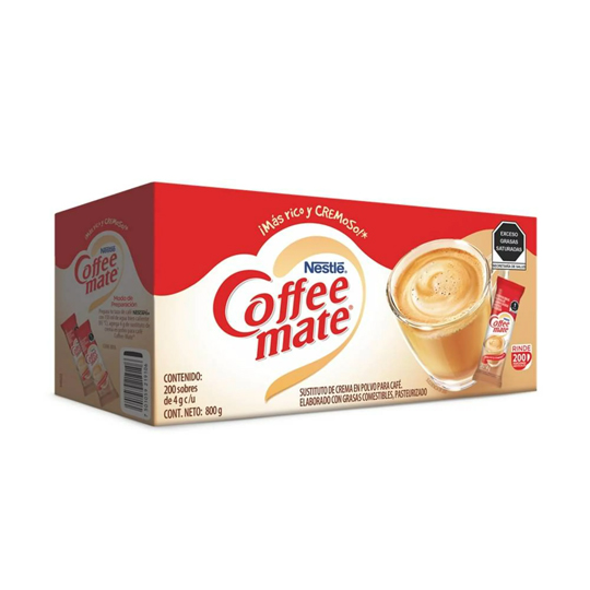 Sustituto De Crema Coffee Mate Original En Stick De 200 Pzas
