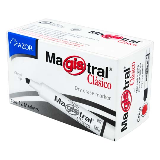 Marcador Magistral ClÃ¡sico Punta Cincel 6Mm Color Rojo Caja Con 12 Pzas