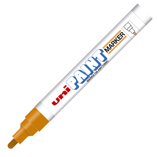 Marcador Permanente Unipaint Punta Bala Color Naranja Caja Con 12 Pzas