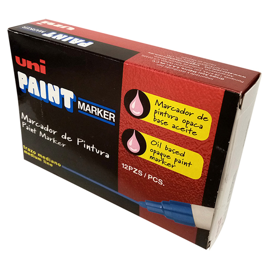 Marcador Permanente Unipaint Punta Bala Color Verde Caja Con 12 Pzas 