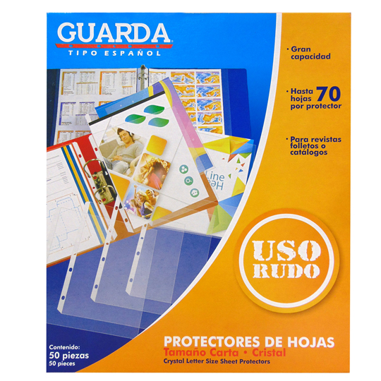 Protector De Hojas Cristalino Guarda 339 Uso Rudo Tamaño Carta Caja Con 50 Pzas 