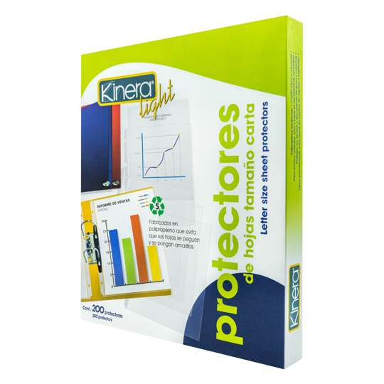 Protector De Hojas Traslucidos Kinera Light 370 Tamaño Carta Caja Con 200 Pzas 