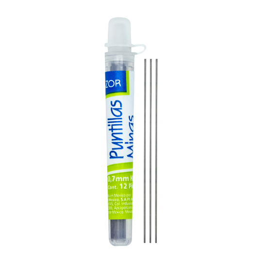Puntillas Para Lapicero Azor De 0.7 Mm Tubo Con 12 Puntillas