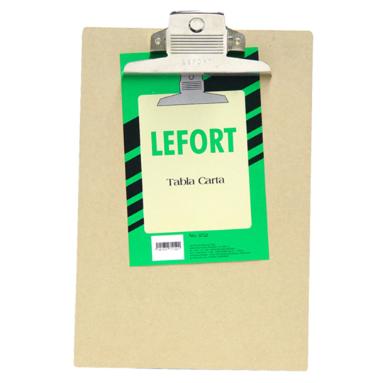 Tabla Fibracel Lefort Con Clip Metálico, Tamaño Carta