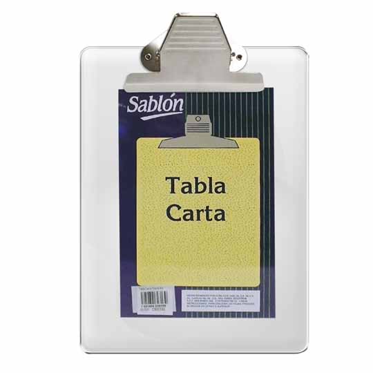 Tabla De Plástico Sablón Con Clip Metáli