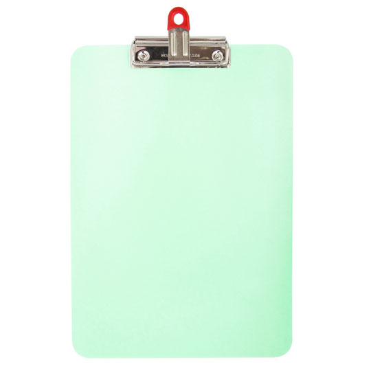 Tabla De Plástico Sablón Con I-Clip Metálico Tamaño Carta Color Verde