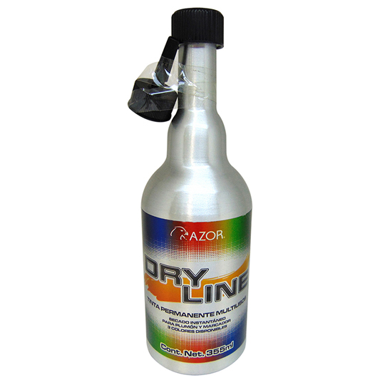 Tinta Permanente Dry Line Azor Color Negro De 355Ml