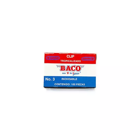 Clip Baco Tropicalizado No.3, 1 Caja Con 100 Clips