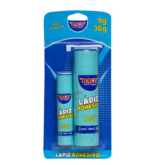 Lapiz Adhesivo Baco 36G + 9G Blister 2 Piezas