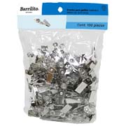 Broche Metálico Tipo Caimán Barrilito Bolsa Con 100 Piezas 