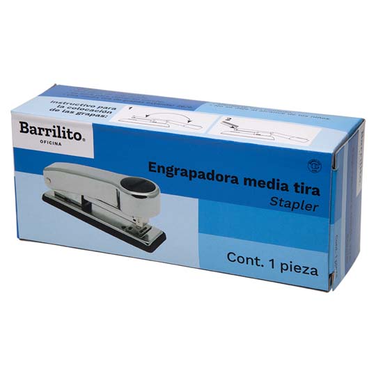 Engrapadora Media Tira Barrilito  Metálica Acabado Cromo