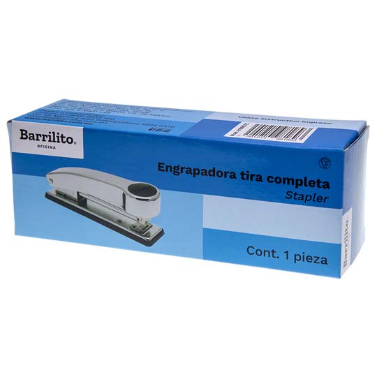 Engrapadora Tira Completa Barrilito Metálica Acabado Cromo
