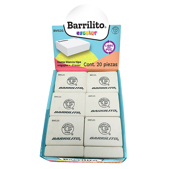 Goma Blanca De Migajón 20 Piezas Barrilito