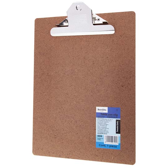 Tabla Con Clip Carta Barrilito Base Made