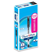 Boligrafo EconÃ³mico Gel Paper Mate Negropunto Fino Caja Con 6 Pieza