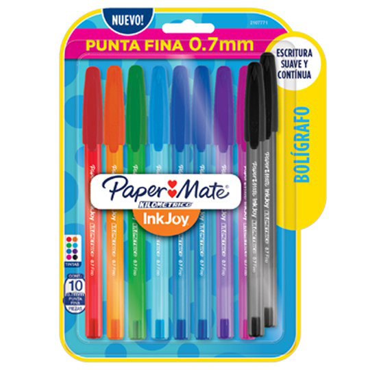 Paper Mate Inkjoy 100 St Punto Fino Paquete Con 10 Piezas