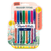Boligrafo gel económico Paper Mate Vintage punto fino estuche con 8 piezas 