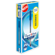 Boligrafo Kilometrico Economico Azul Punto Mediano Caja Con 12 Piezas