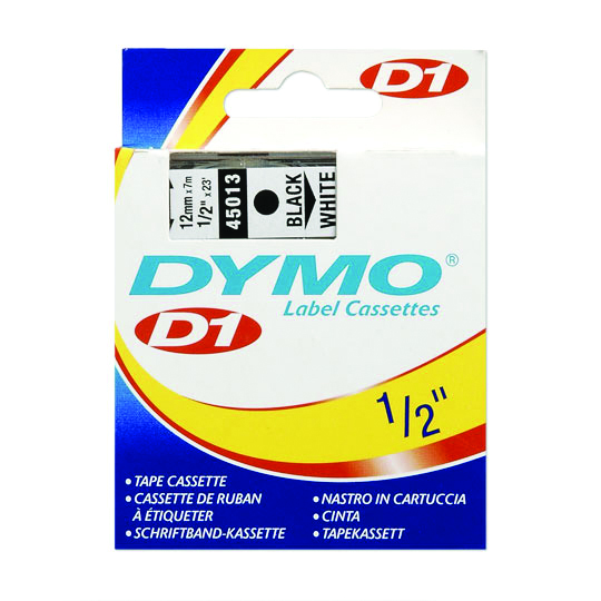 Cinta de plastico p/DYMO labelmanager negro/blanco,