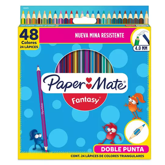 Colores Paper Mate Triangualres Doble Punta Con 24 Lapices