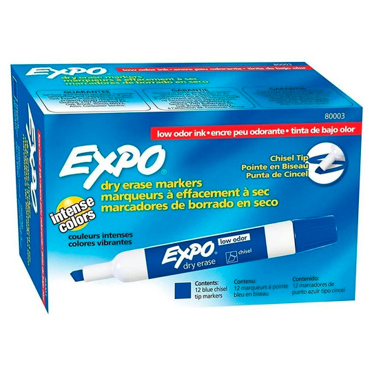 Marcador Para Pizarron Expo Azul Caja Con 12 Piezas
