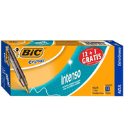 Boligrafo bic cristal azul extra grueso 1.6 mm caja con 12 piezas