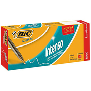 Boligrafo Bic Cristal Intenso Rojo Boligrafo Extra Grueso 1.6 Mm 12 Piezas 