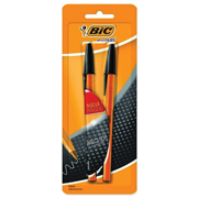 Boligrafo Bic Cristal Punto Fino Negr Barril Naranja 0.8 Mm 2 Piezas 